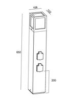 Deko Light 733064 Facado Socket Staande buitenlamp E27 20 W Donkergrijs - thumbnail