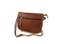 Trendy kleptasje schoudertasje COCO wax Pull Up Cognac - thumbnail