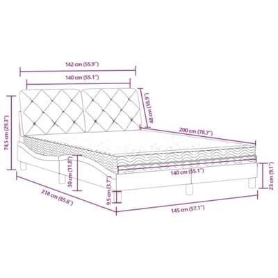 Bed met matras fluweel zwart 140x200 cm