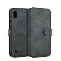 Dg. MING retro olie kant horizontale flip case voor Galaxy A10 met houder & kaartsleuven & portemonnee (zwart) - thumbnail