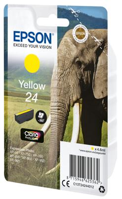 Epson Inktcartridge 24 Origineel Geel C 13 T 24244012 Epson Inktcartridge 24 Origineel Geel C 13 T 24244012