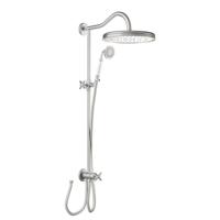 Regendoucheset Tres Opbouw Clasic Incl. Handdouche Kruisgreep RVS - thumbnail