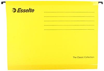 Esselte hangmappen voor laden Classic tussenafstand 330 mm, geel, doos van 25 stuks