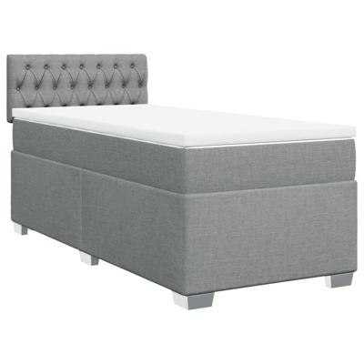 Boxspring met matras stof lichtgrijs 120x190 cm