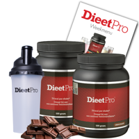 2 potten DieetPro Chocolade plus Gratis Shaker - thumbnail