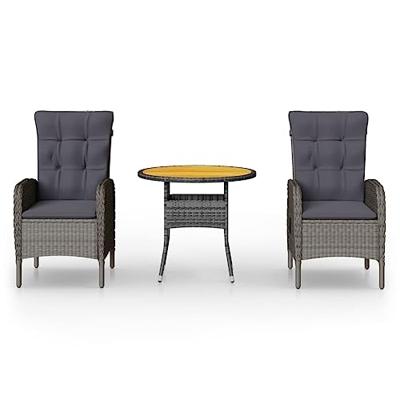 3-delige Bistroset poly rattan grijs