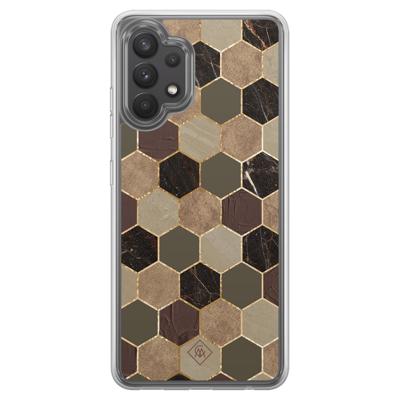 Samsung Galaxy A32 4G hybride hoesje - Kubus groen bruin