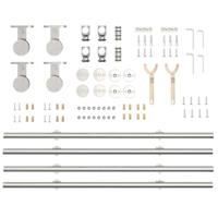 Schuifdeur onderdelenset 200 cm roestvrij staal zilverkleurig - thumbnail