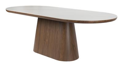 ZILT Ovale Eettafel 'Nathen' Walnoot en marmerlook, 200 x 90cm