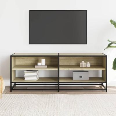 Tv-meubel 120,5x40x46cm bewerkt hout metaal sonoma eikenkleurig