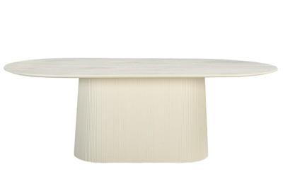 Sohome Ovale Eettafel 'Puck' Mangohout, 230 x 110cm, kleur Ivoor Sohome Ovale Eettafel 'Puck' Mangohout, 230 x 110cm, kleur Ivoor