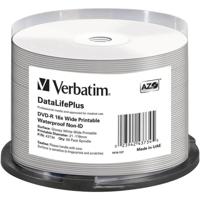 Verbatim DVD-R 4.7 GB - 16x brandsnelheid, DataLifePlus, Waterproof bedrukbaar, 50 Pack Spindle - thumbnail
