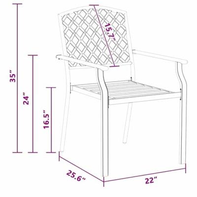 Tuinstoel 2 pcs Antraciet 56 x 65 x 89 cm Staal