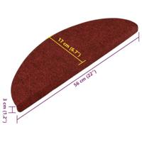 VidaXL Trapmatten zelfklevend 15 st 56x17x3 cm rood - thumbnail