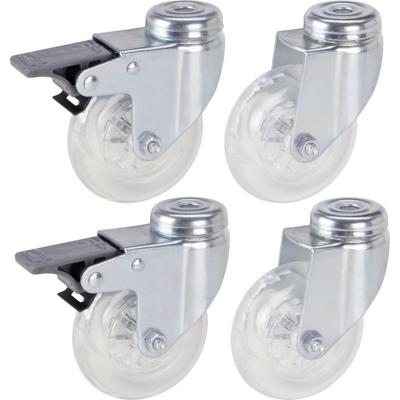 dörner + helmer Zwenkwiel met rem Wieldiameter: 75 mm Draagvermogen (max.): 50 kg 4 stuk(s)