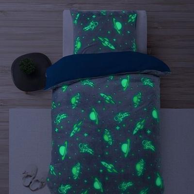 Sleeptime Dekbedovertrek Glow in the Dark Ruimtevaart Blauw