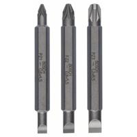 Bosch Accessoires 3-delige dubbelbitset S 1,2x6,5, S 0,6x4,5, S 0,8x5,5; PZ1, PZ2, PZ3; 60 mm 3st - 2607001747 - thumbnail