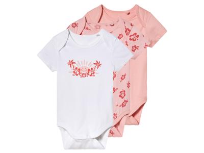 lupilu 3 baby rompertjes (roze/wit, 74/80) lupilu 3 baby rompertjes (roze/wit, 74/80)
