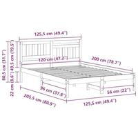 Bedframe met hoofdeinde Wit 120 x 200 cm Massief grenenhout - thumbnail