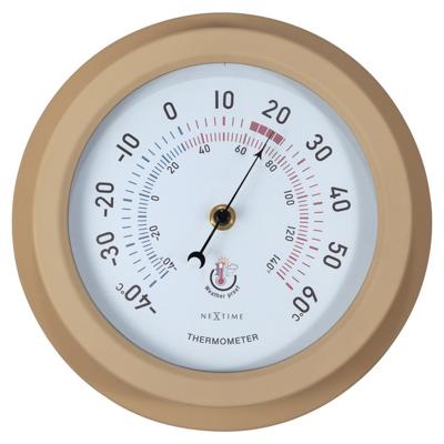 Weerbestendige thermometer - 22 cm - metaal - gegalvaniseerd - lelie
