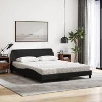 Bed met matras stof zwart 160x200 cm - thumbnail