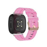 Fitbit Versa 3/4 & Sense 1/2 Canvas nylon bandje - Roze - thumbnail