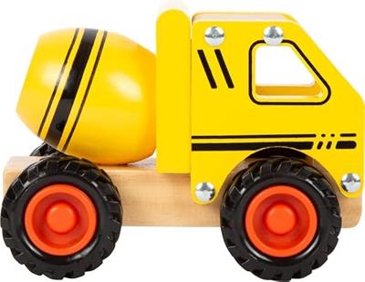 Small Foot houten cementvrachtwagen geel