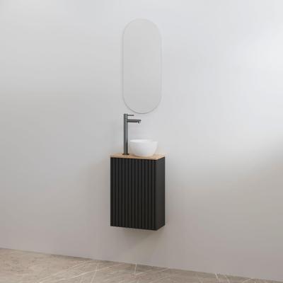 Toiletmeubelset Best-Design Mali Mat Zwart Onderkast + Halifax Meubelblad Toiletmeubelset Best-Design Mali Mat Zwart Onderkast + Halifax Meubelblad