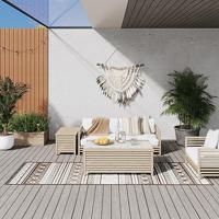 VidaXL Buitenkleed omkeerbaar 80x250 cm bruin en wit - thumbnail
