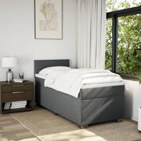 Boxspring met matras stof donkergrijs 90x190 cm - thumbnail
