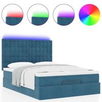 Ottoman bed met matrassen en LED's 140x190cm fluweel - thumbnail