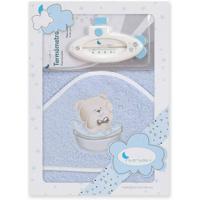 Interbaby Badaccessoires Teddy 100 Cm Katoen Blauw 2-delig - thumbnail