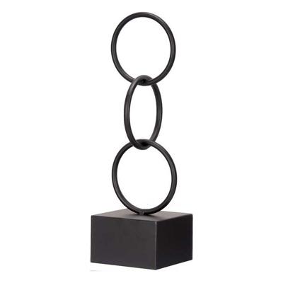 Decoratieve figuren Gift Decor Zwart Ringen 12,5 x 40,5 x 12,5 cm