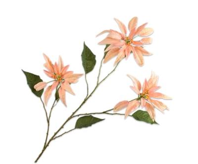 Silk-ka kunsttak poinsettia 0cm zalm