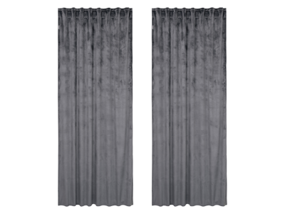 LOOKS by Wolfgang Joop Velours gordijnen 135 x 245 cm (Donkergrijs)