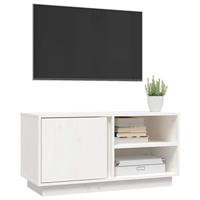 Tv-meubel 80x35x40,5 cm massief grenenhout wit - thumbnail
