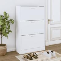 Schoenenkast 63x24x103 cm bewerkt hout wit - thumbnail