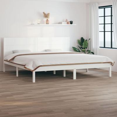 Bedframe extra lang zonder matras massief hout wit 200x210 cm