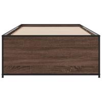 Bedframe bewerkt hout en metaal bruin eikenkleurig 75x190 cm - thumbnail