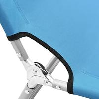 Ligbed inklapbaar staal en stof turquoiseblauw - thumbnail
