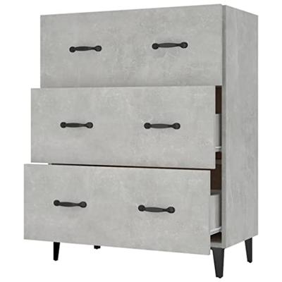 Dressoir 69,5x34x90 cm bewerkt hout betongrijs