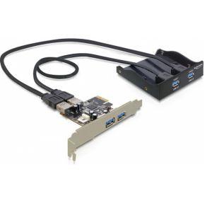 Delock 61893 2 + 2 poorten USB 3.2 Gen 1-controllerkaart