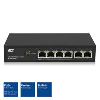 6-Poorts netwerkswitch 4x PoE+ 10/100Mbps ACT AC4430 - thumbnail