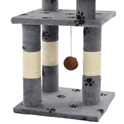 Kattenkrabpaal met sisal krabpalen 65 cm pootafdrukken grijs - thumbnail