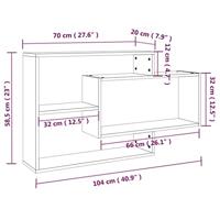 Wandschap 104x20x58,5 cm bewerkt hout bruineikenkleurig - thumbnail