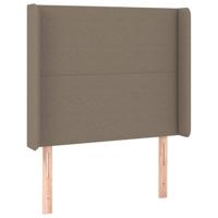 Hoofdbord met randen 103x16x118/128 cm stof taupe - thumbnail