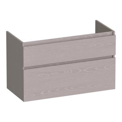 Brauer Delight - Onderkast - 100 cm - met 2 Softclose Lades Greeploos en 1 Sifon Uitsparing - Timber Greige