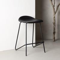 Nohr Barkruk 'Meggan' Lederlook, kleur Zwart (zithoogte 66cm) - thumbnail