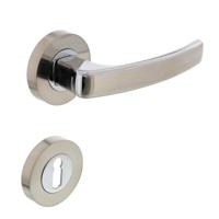 Intersteel Deurkruk Blok op rozet met sleutelrozetten - chroom/nikkel mat - thumbnail