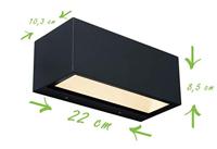 Buitenlamp up down &apos;Gemini&apos; led lamp gevelverlichting 4000k 14 cm - thumbnail